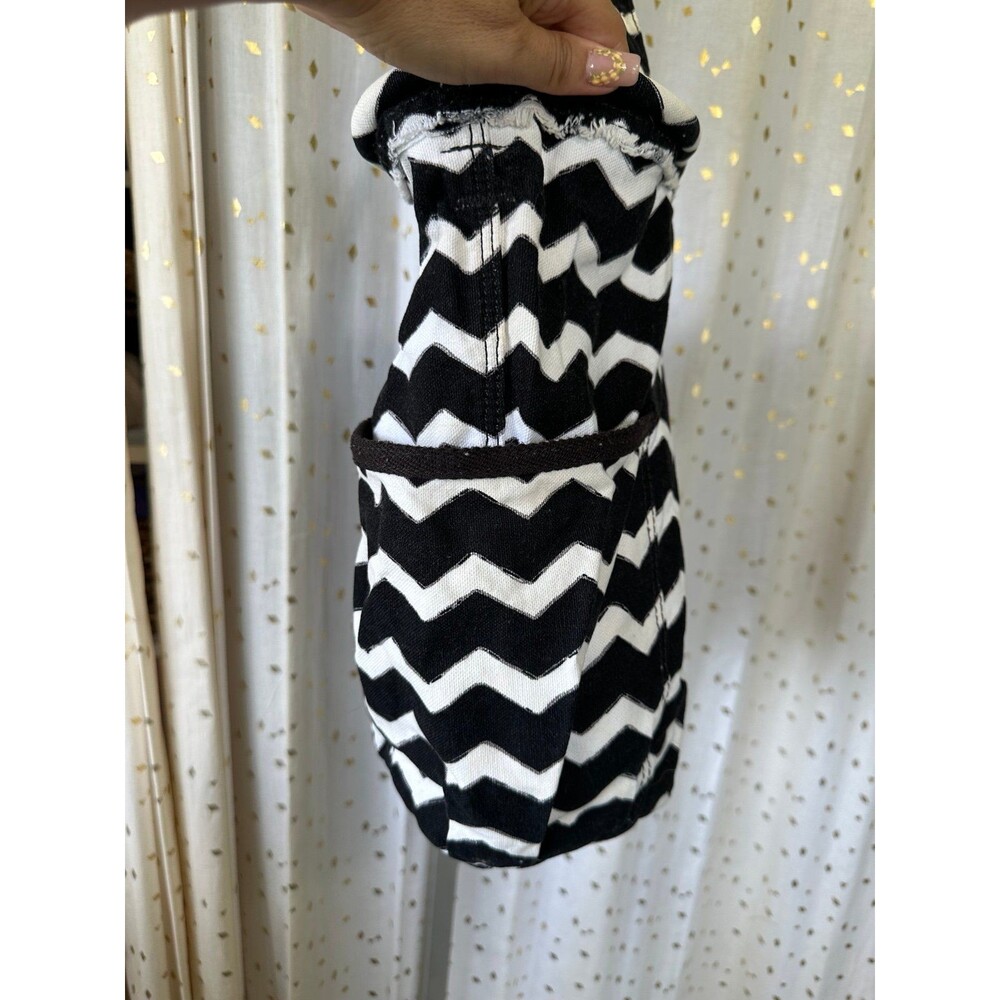 Thirty One Chevron Retro Metro Side Pockets Open Canvas Tote Shoulder Bag - Picture 5 of 10
